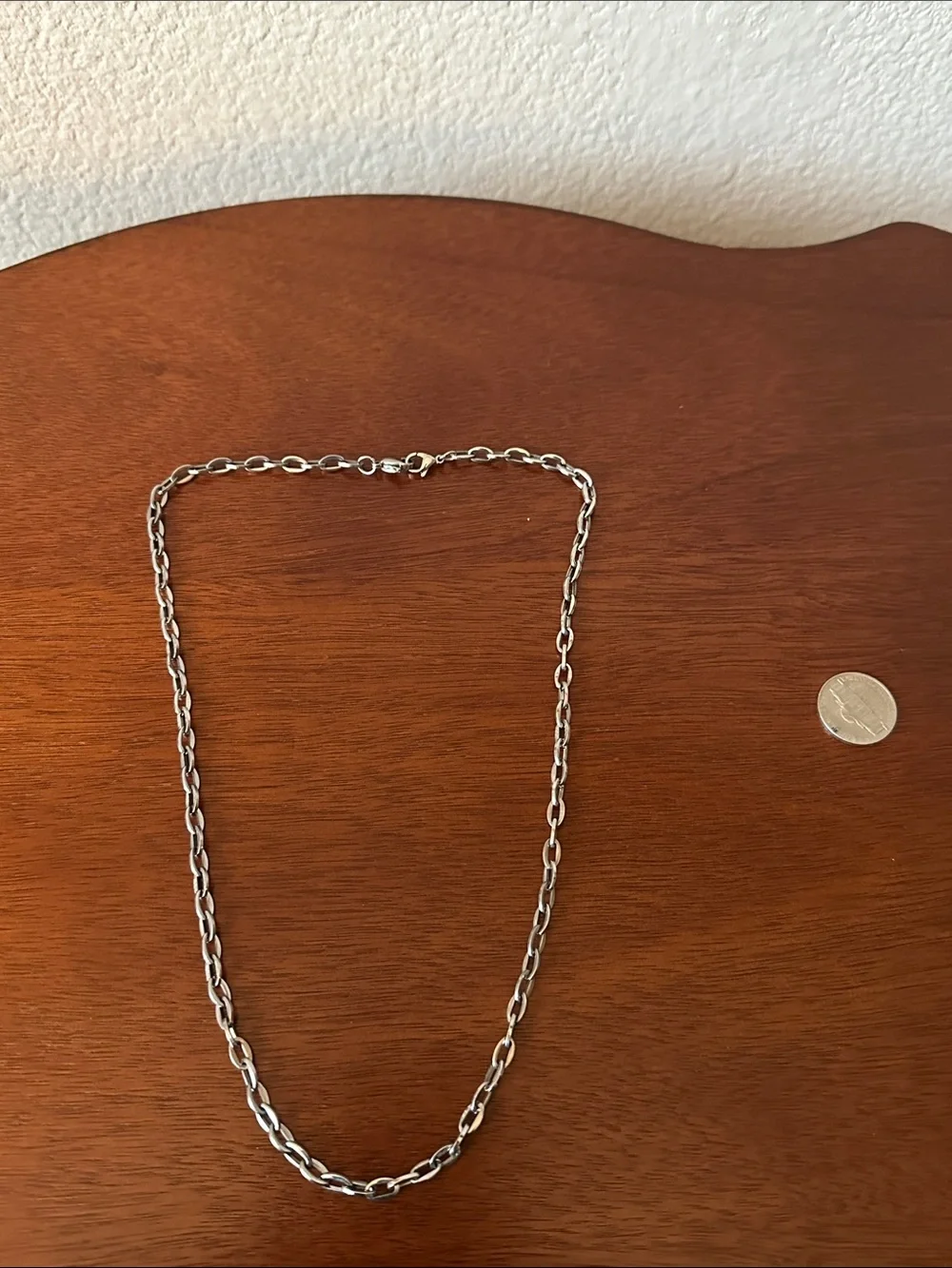 Men's Silver Chain Necklace - Polished Stainless Look